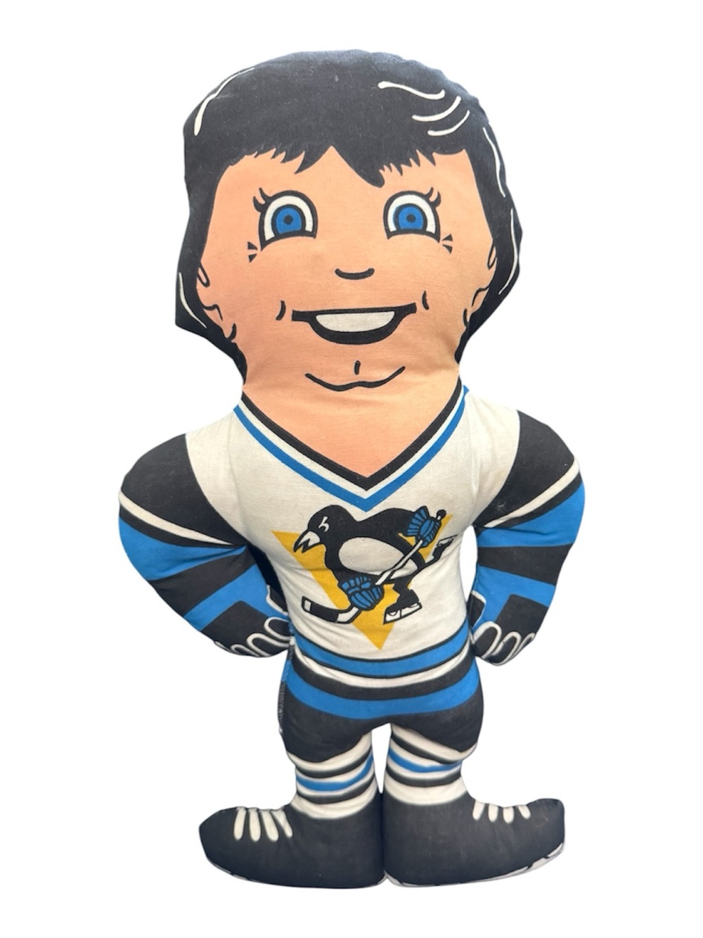 Vintage Pittsburgh Penguins Plush Doll Figure Blue Retro Jersey NHL Collectible